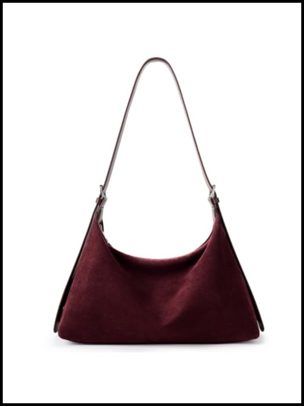 KALIDI Faux Suede Crescent Hobo Tote Shoulder Bag Adjustable Strap